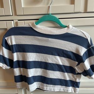 Navy/white crop top